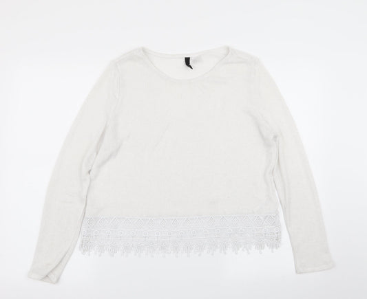 Divided by H&M Womens White   Pullover Jumper Size M