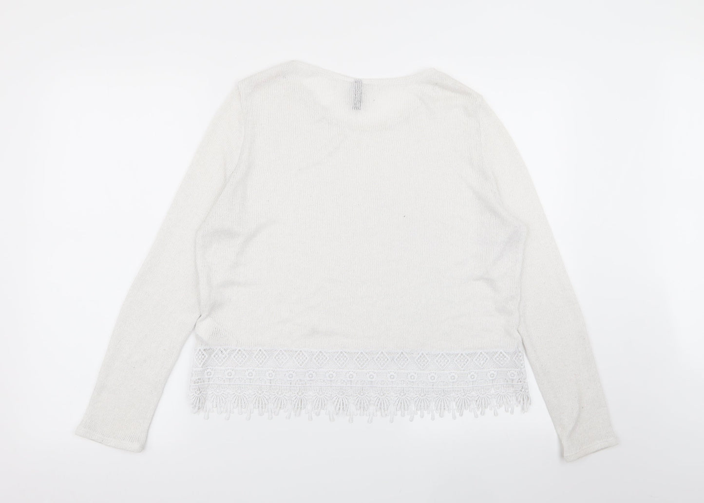 Divided by H&M Womens White   Pullover Jumper Size M