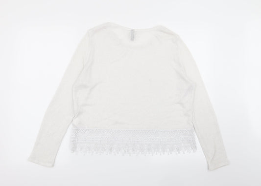 Divided by H&M Womens White   Pullover Jumper Size M