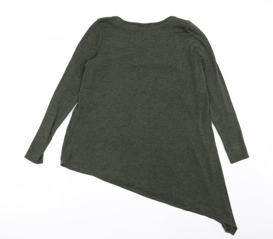Papaya Womens Green   Basic T-Shirt Size 14