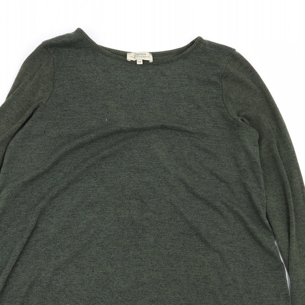 Papaya Womens Green   Basic T-Shirt Size 14