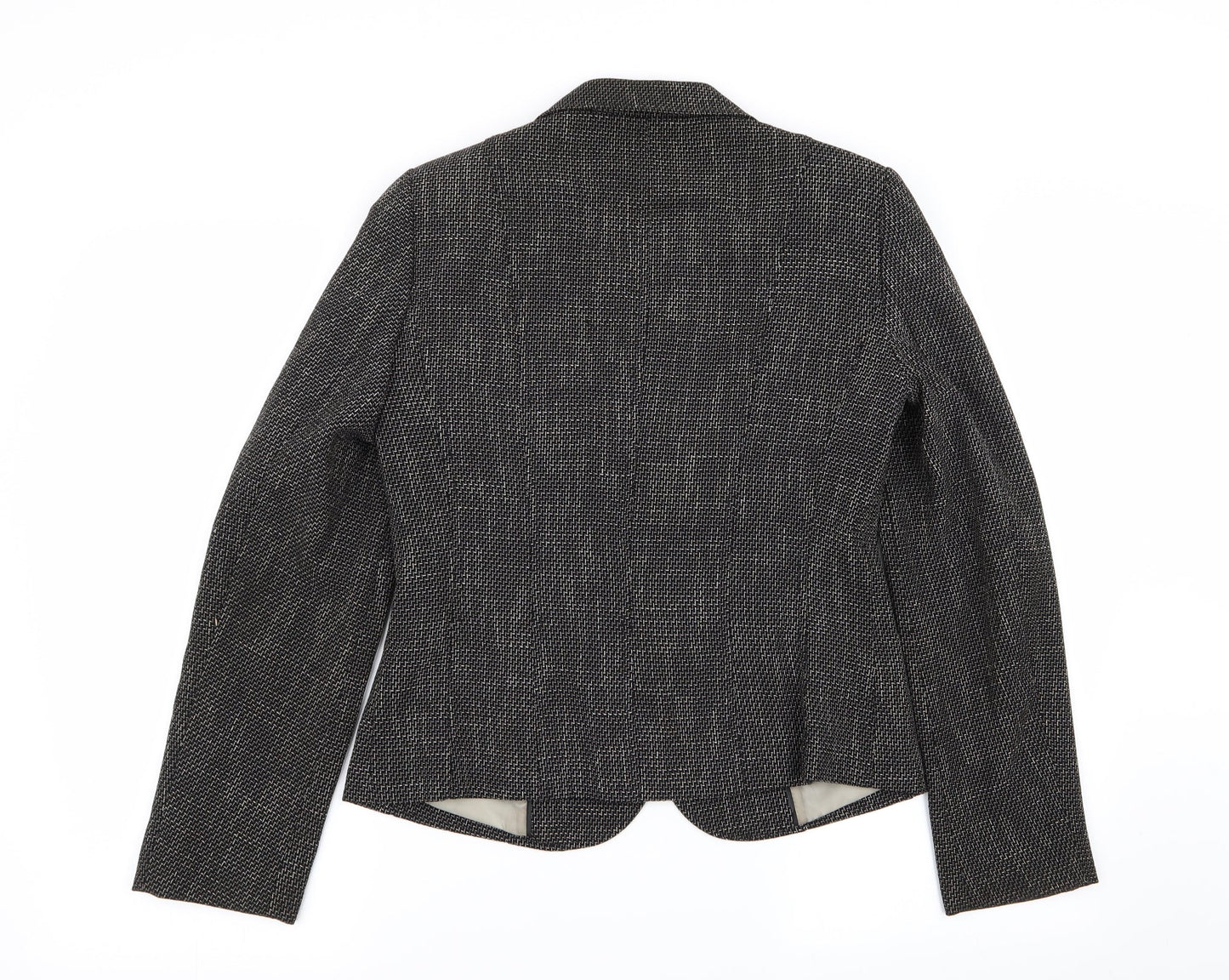 M&S Womens Black Geometric  Jacket Blazer Size 10