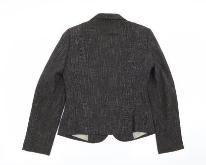 M&S Womens Black Geometric  Jacket Blazer Size 10