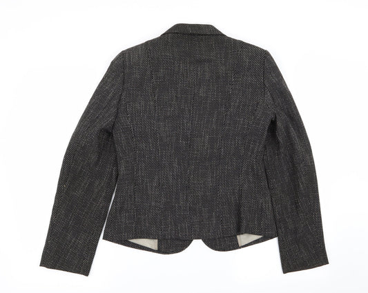 M&S Womens Black Geometric  Jacket Blazer Size 10