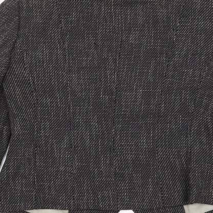 M&S Womens Black Geometric  Jacket Blazer Size 10