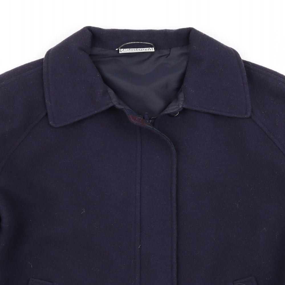 Edinburgh Womens Blue   Overcoat Coat Size 14
