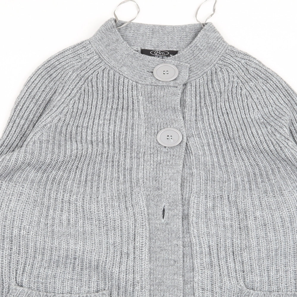 Womens UK Size M BM Grey Cardigan Jumper