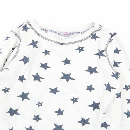M&Co Boys White   Pullover Jumper Size 11-12 Years  - star design
