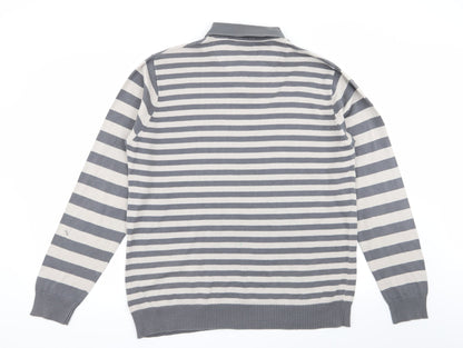 Easy Mens Multicoloured Striped  Pullover Jumper Size L  - shirt/jumper