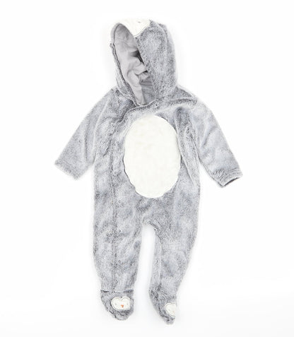Asda George Boys Grey Solid  Babydoll One Piece Size 3-6 Months