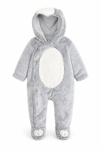 Asda George Boys Grey Solid  Babydoll One Piece Size 3-6 Months