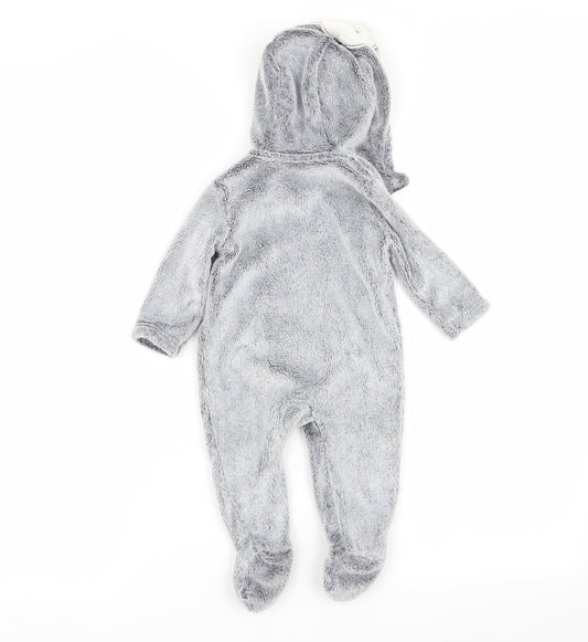 Asda George Boys Grey Solid  Babydoll One Piece Size 3-6 Months
