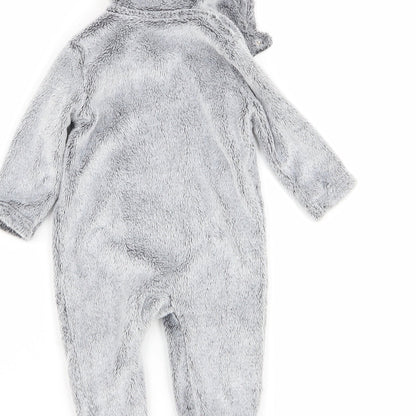 Asda George Boys Grey Solid  Babydoll One Piece Size 3-6 Months