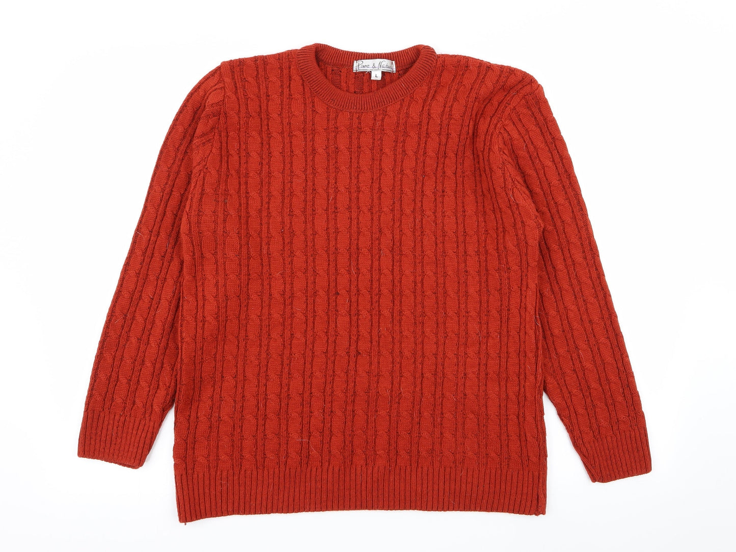 Womens UK Size L pure and natural Orange Pullover Jumper