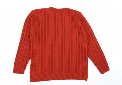 Womens UK Size L pure and natural Orange Pullover Jumper