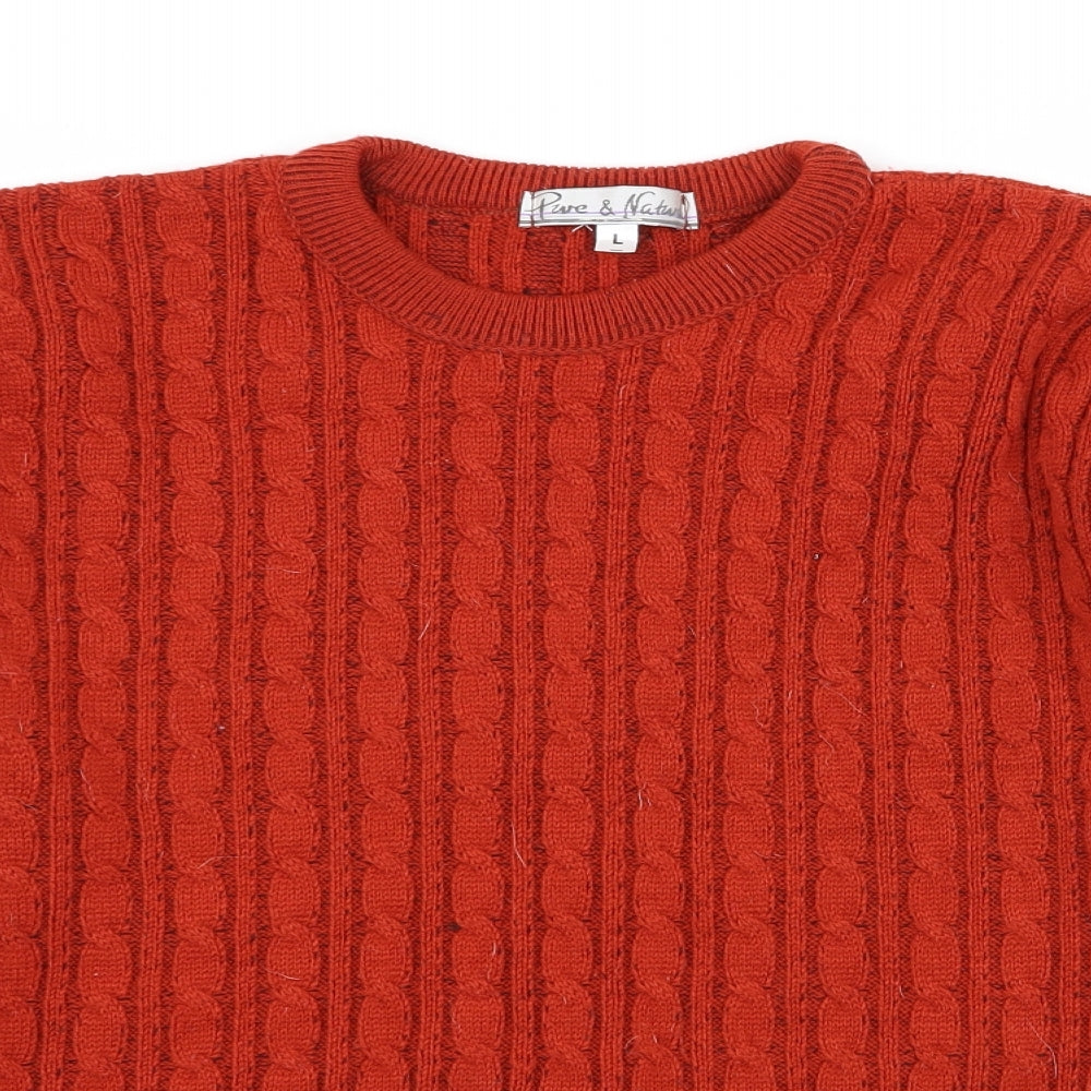 Womens UK Size L pure and natural Orange Pullover Jumper