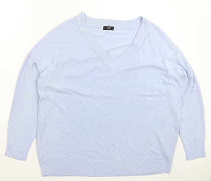 F&F Womens Blue  Knit Pullover Jumper Size 16  - Oversized
