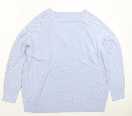 F&F Womens Blue  Knit Pullover Jumper Size 16  - Oversized