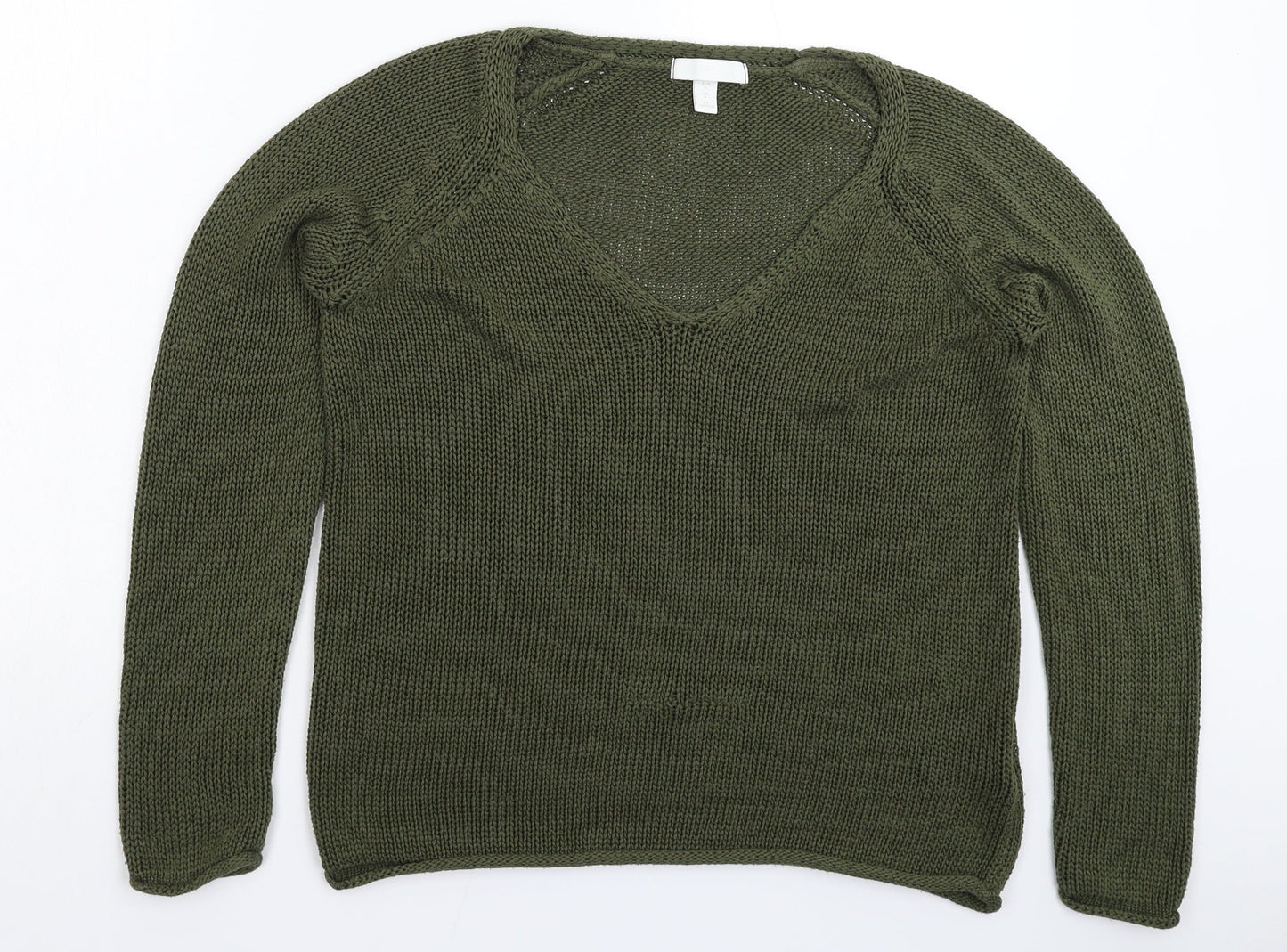 Womens UK Size S H&M Green Pullover Jumper