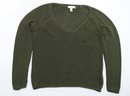 Womens UK Size S H&M Green Pullover Jumper