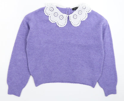 Womens UK Size M New Look Purple Pullover Jumper