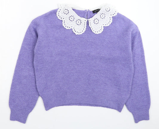 Womens UK Size M New Look Purple Pullover Jumper
