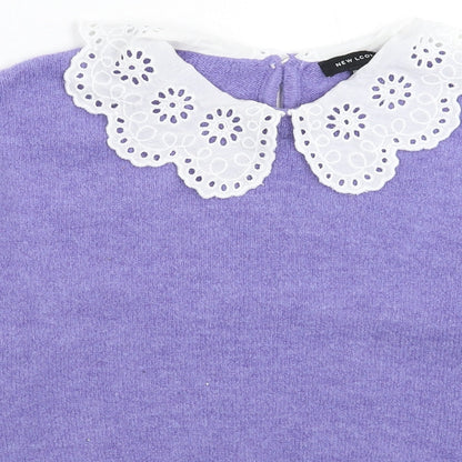 Womens UK Size M New Look Purple Pullover Jumper