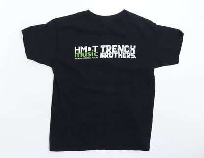 Gildan Boys Black   Basic T-Shirt Size M