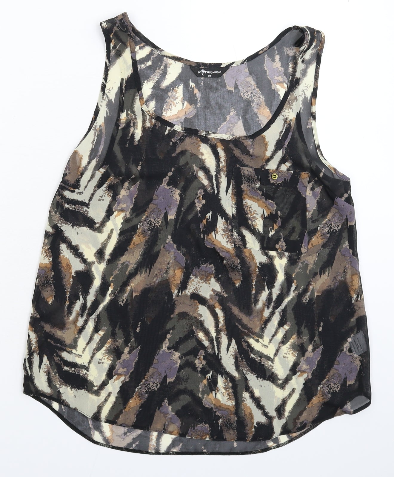Womens UK Size 10 Internacionale Multicoloured Basic Tank