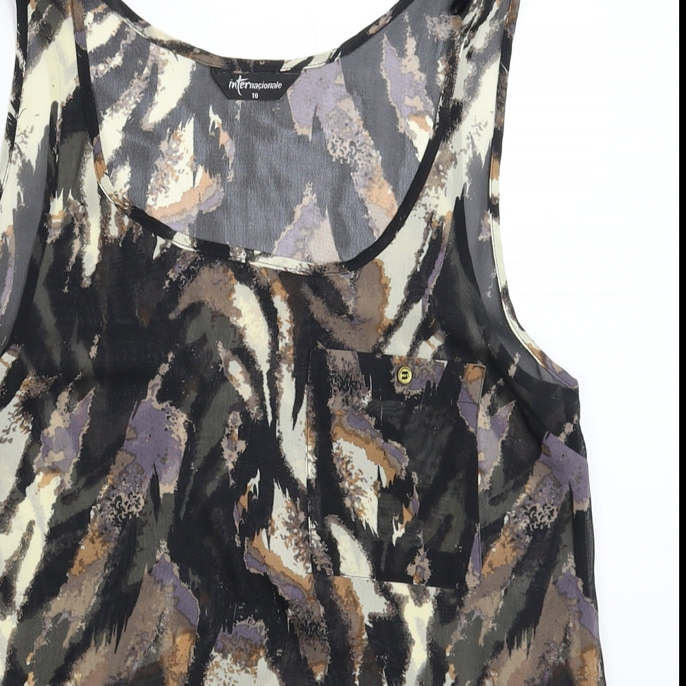 Womens UK Size 10 Internacionale Multicoloured Basic Tank