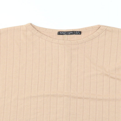 Nasty Gal Womens Beige   Basic T-Shirt Size 10