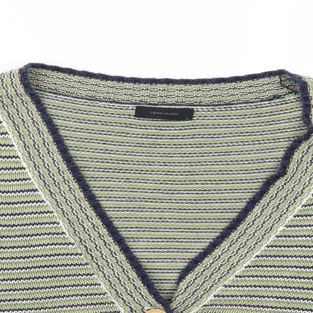 Womens UK Size L VERO MODA Green Cardigan Jumper