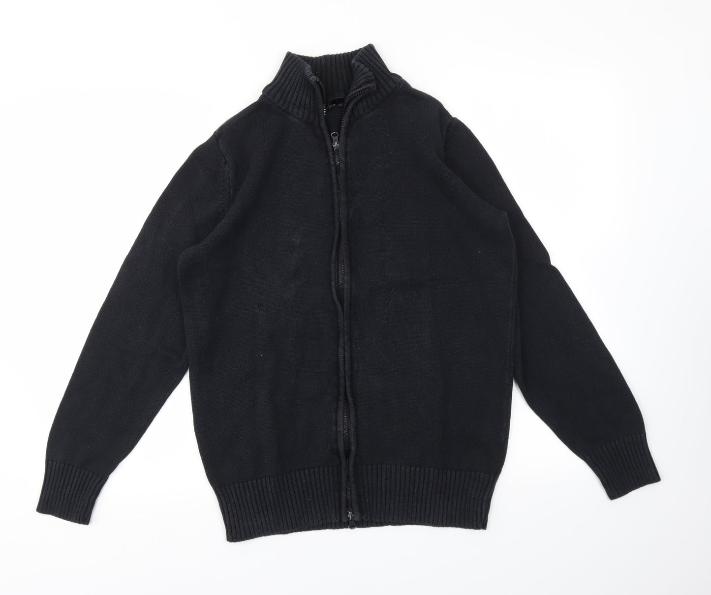 Mens UK Size L Preworn Black Full Zip Sweatshirt