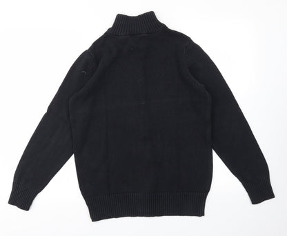 Mens UK Size L Preworn Black Full Zip Sweatshirt