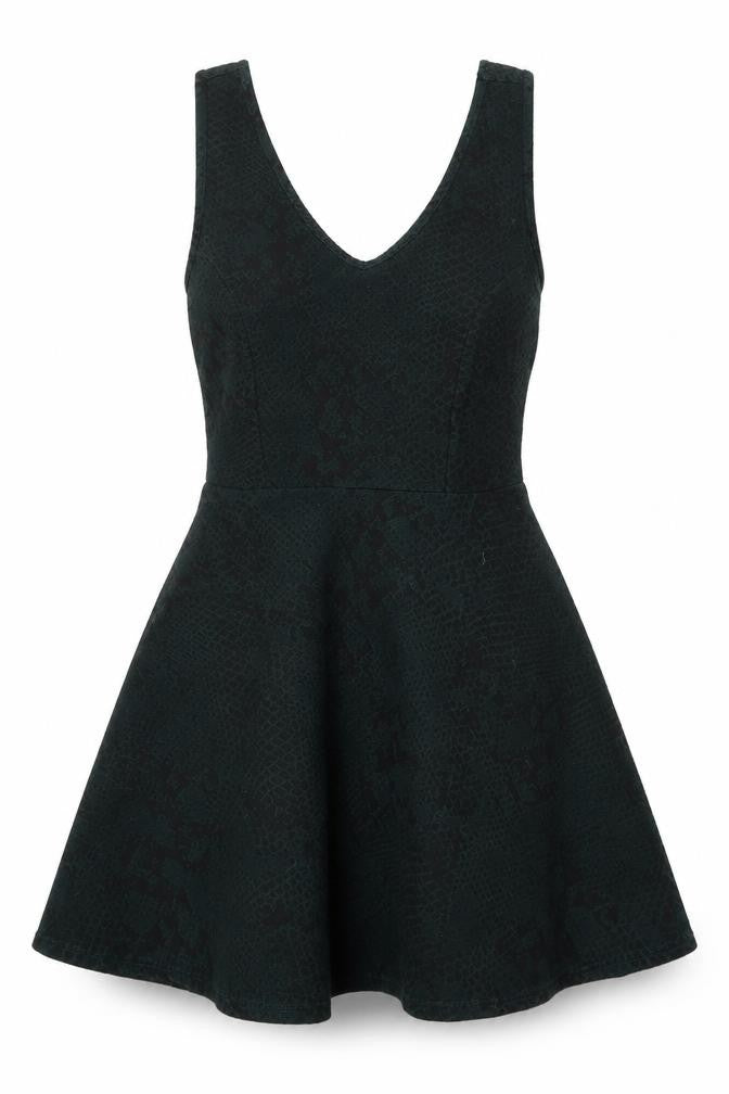 Topshop Womens Green Animal Print  Fit & Flare  Size 10