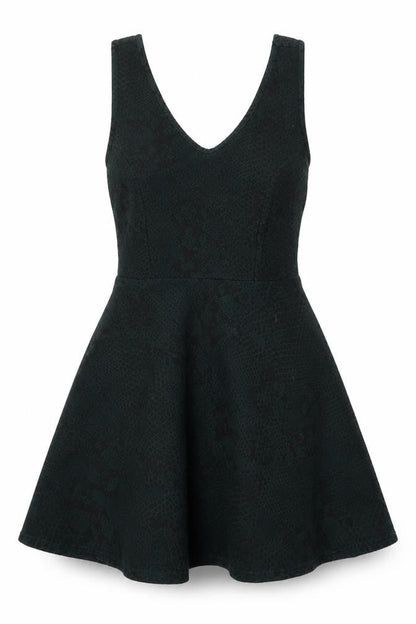 Topshop Womens Green Animal Print  Fit & Flare  Size 10