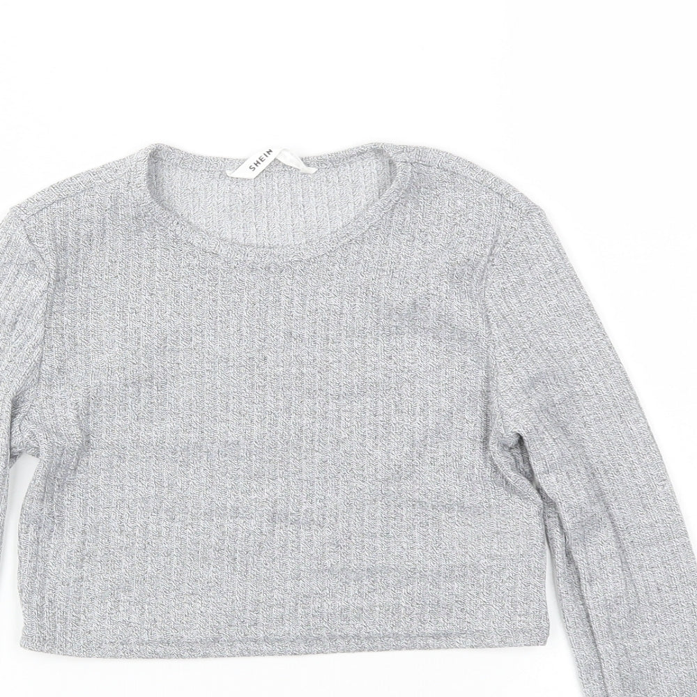 SheIn Girls Grey   Basic T-Shirt Size 10 Years