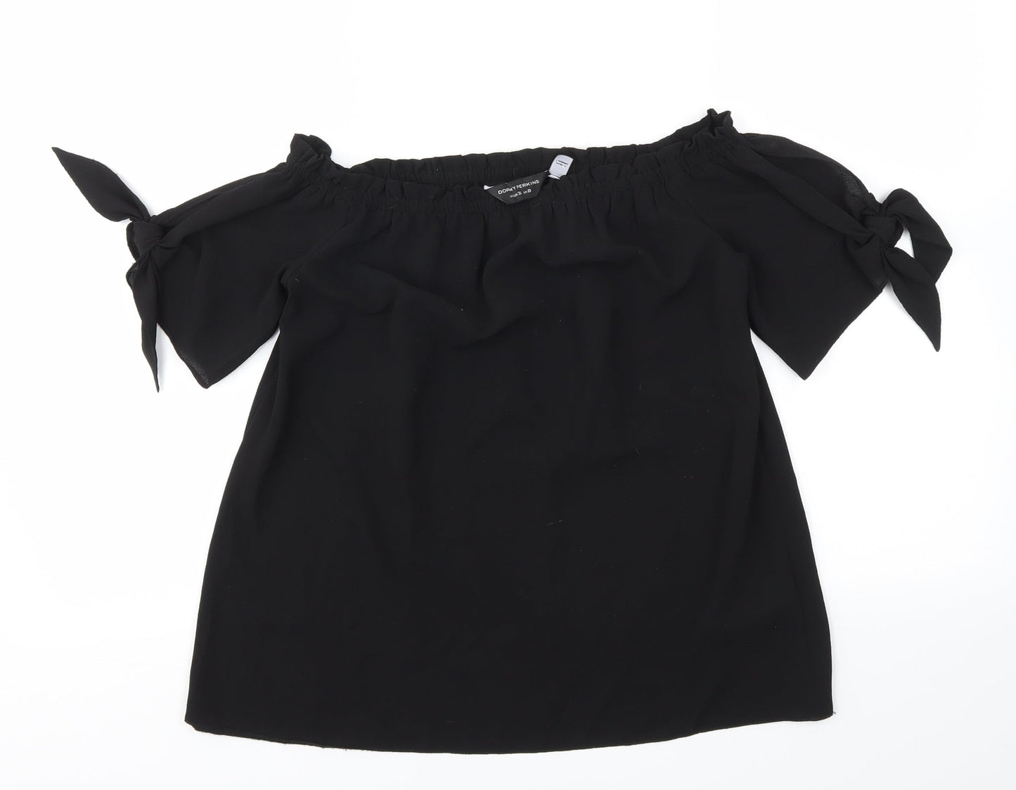 Womens UK Size 8 Dorothy Perkins Black Basic Blouse