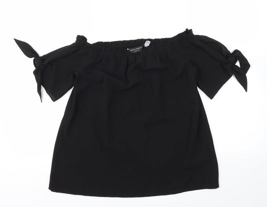 Womens UK Size 8 Dorothy Perkins Black Basic Blouse
