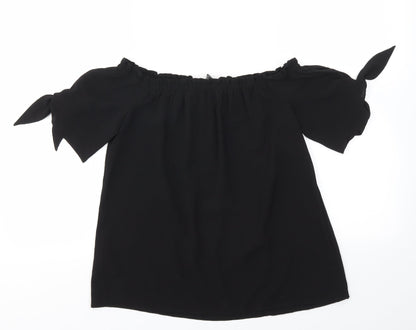 Womens UK Size 8 Dorothy Perkins Black Basic Blouse