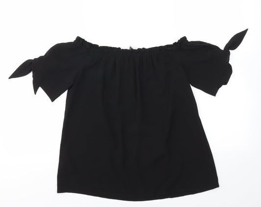 Womens UK Size 8 Dorothy Perkins Black Basic Blouse