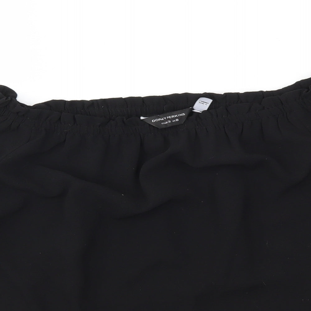 Womens UK Size 8 Dorothy Perkins Black Basic Blouse