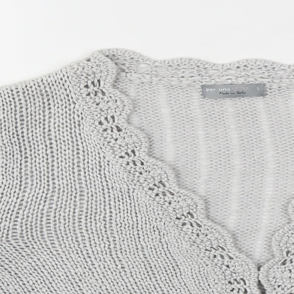 Womens UK Size L M&S Grey Cardigan Jumper