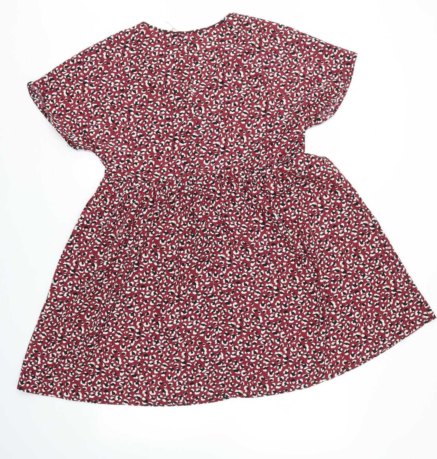 SheIn Womens Red Animal Print  Fit & Flare  Size M