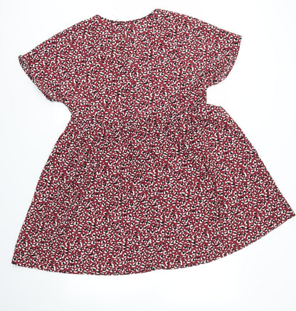 SheIn Womens Red Animal Print  Fit & Flare  Size M