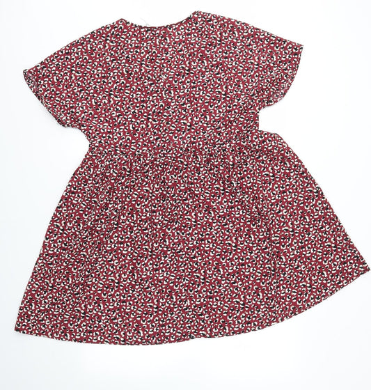SheIn Womens Red Animal Print  Fit & Flare  Size M