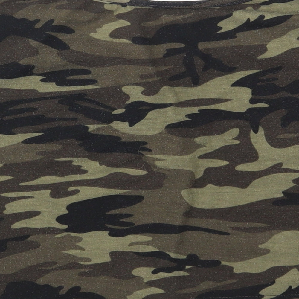 SHEIN  Womens Green Camouflage  Basic T-Shirt Size S