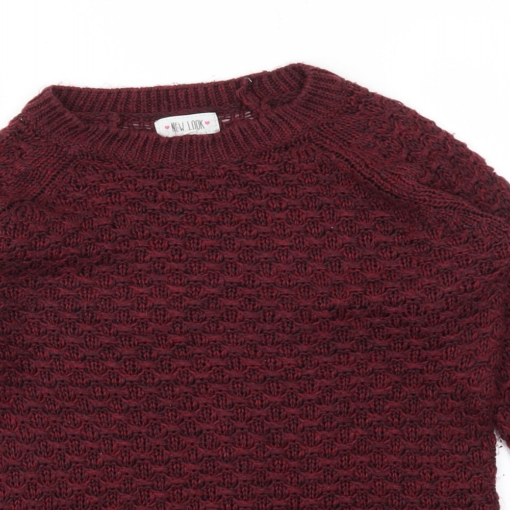 Womens UK Size S New Look Red Pullover Jumper