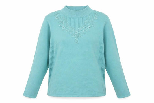 Womens UK Size M Ann Marie Blue Pullover Jumper