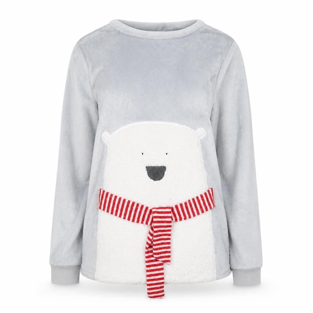 Love To Lounge Womens Grey   Top Pyjama Top Size XS  - Polar Bear